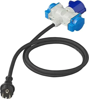 Obrázek produktu pro Kabel adaptéru 150cm 3x2,5mm² ze zástrčky Schuko do zásuvky 1xCEE + 2xSchuko