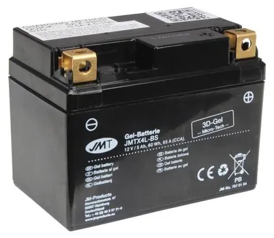 Obrázok produktu pre JMT Gélová batéria YTX4L-BS 12 V 5 Ah 65 A 113 x 71 x 85 mm