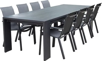 Produktbild von Gartenlounge Aluminium schwarz Textilene 8 Sitz