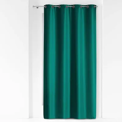 Image de Rideau à 8 oeillets "Essentiel" - Vert emeraude - 140 x 280 cm