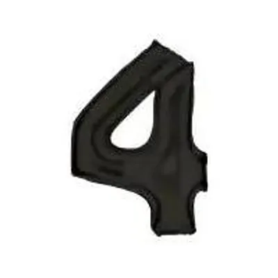 Immagine prodotto di Palloncino in foil numero 4 nero satinato 86 cm