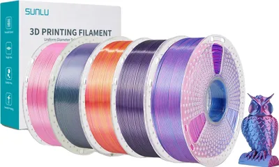Immagine prodotto di filamento per stampante 3D, effetto doppio/triplo colore, diametro 1,75 mm, colori misti 7