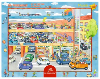 Obrázok produktu pre Die Spiegelburg - Rámček puzzle - Na parkovisku, 40 dielikov