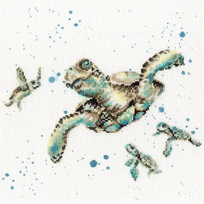 Produktbild von Bothy Threads Kreuzstich-Set „Schwimmschule“, 26 x 26 cm, XHD64