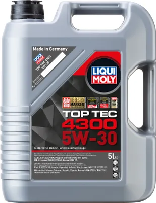 A plastic container of motor oil.