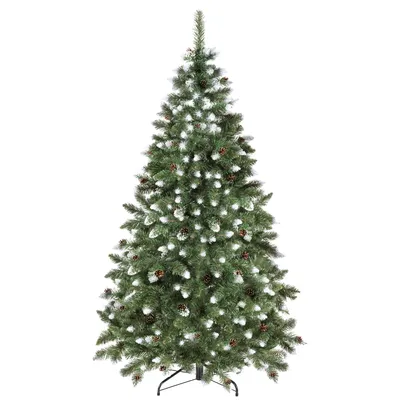 Produktbild von Künstlicher Premium-Weihnachtsbaum 180 cm Diamantkiefer mit Kunstschnee und echten Zapfen Winter-Optik Tannenbaum