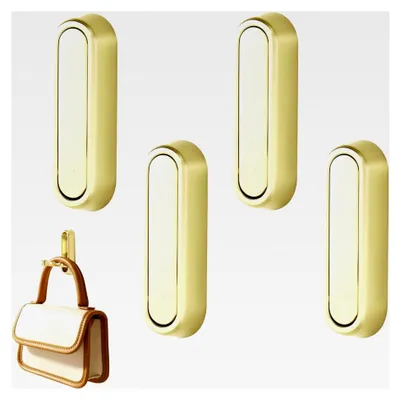 Produktbild von Kleiderhaken Klappbarer Garderobenhaken Wandhaken in Gold, 4 Haken
