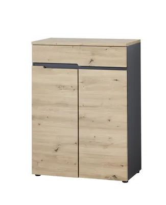 Produktbild von Schuhschrank - Artisan Eiche Nachbildung - Graphitfarben - B 80 cm - 2 Türen