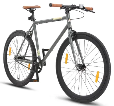 Produktbild von BIKESTAR Singlespeed 700C 28 Zoll City Stadt Fahrrad | 53 cm Rahmen Rennrad Retro Vintage Herren Damen Rad | Grün