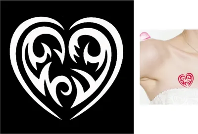 Produktbild von Henna Tattoo Schablone Airbrush Stencil Selbstklebend Herz
