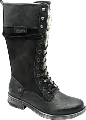 Produktbild von Mustang Damen Stiefel Schnürstiefel Warmfutter Blockabsatz 1295-606, Größe:38 EU, Farbe:Grau