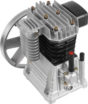 Immagine prodotto di Testa della pompa del compressore d'aria - 2065 - 3 HP - Monostadio a due cilindri - Per motore 2,2 kW - 0,8 MPa - Cilindro Ø 6,5 cm - Puleggia Ø 26 cm