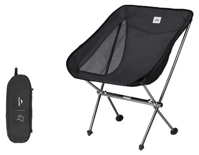 Obrázek produktu pro Skládací židle Mond, ultralehká hliníková slitina, ergonomická opěrka zad, černá barva M