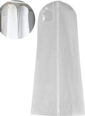 Produktbild von Kleidersack Brautkleid 180cm Anti Staub Anzug Schutzhülle Weiß