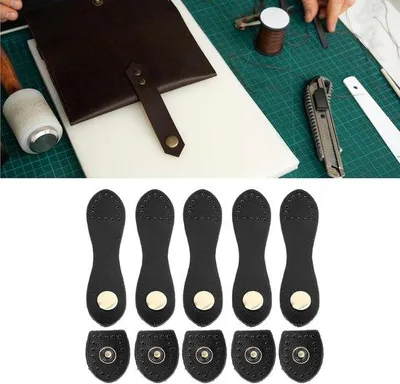 Image de Lot de 5 boucles en cuir souple, noir