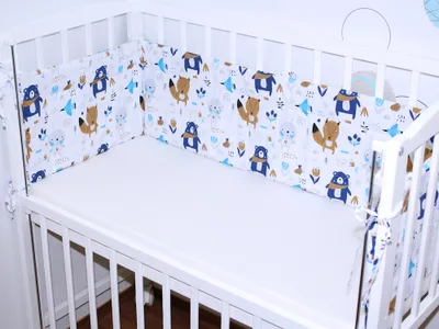 Produktbild von PRIMAWELA Baby Nestchen 170 cm für Beistellbett 40x90 cm Baby Bettumrandung Luftschutz - 10. Waldtiere