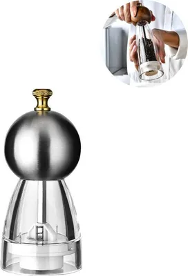Produktbild von Manuelle Pfeffermühle Salz Gewürzmühle Gewürz Menage Einstellbare Kraut Pfeffer Gewürz Schleifen Home Küche Werkzeug, 5 Zoll Edelstahl