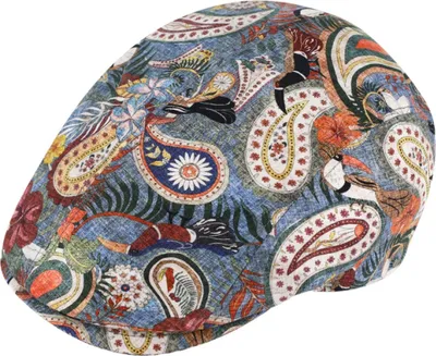 Fiebig Bunte Sommer-Flatcap in Paisley-Print  in blau