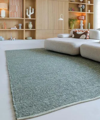 Obrázok produktu pre Uniqoos® Vlnený koberec Silvull – ručne tkaný z novozélandskej vlny, zelený, 200 x 300 cm, štýlový dizajn, hustá štruktúra a precízne spracovanie
