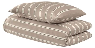 Produktbild von uncover by SCHIESSER Bettwäscheset Colorado | Renforcé | 2-teilig | 100% Baumwolle | Gestreift | Weich und glatt | 35x200 cm | Taupe