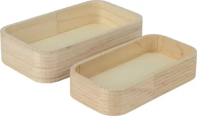 Produktbild von Aufbewahrungsbox 17-19cm Holz 2er Set Natur / Braun