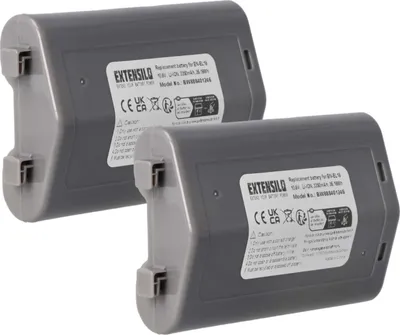 Produktbild von EXTENSILO 2x Akku kompatibel mit Nikon D4, Z9 Kamera (3350 mAh, 10,8 V, Li-Ion)