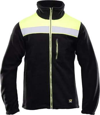 Produktbild von Seven Kings Herren Fleece Arbeitsjacke – Strickfleecejacke mit Reflektorstreifen, Verstärkungen & vielen Taschen – Ideal für Baustelle