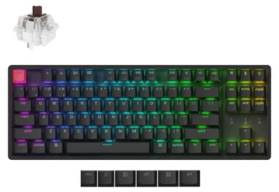 Produktbild von Keychron K8 QMK Version 2 Kabellose Mechanische Tastatur, Hot Swap, RGB, QWERTY US Layout - Keychron Super Brown - K8X-J3