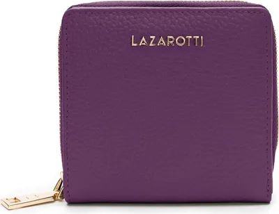 Image de Lazarotti Cuir porte-monnaie Bologna Leather Zip Wallet With 6 Card Slots Purple pourpre
