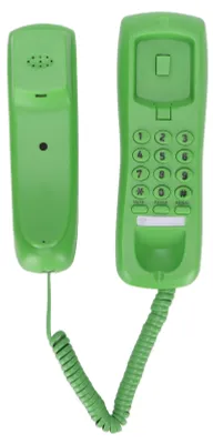Image de Téléphone d'hôtel KXT628, téléphone fixe mural avec fonction sourdine, pause, fonction de recomposition pour le bureau, la maison, l'hôtel (vert)