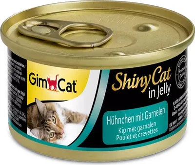 Obrázok produktu pre GimCat konzerva ShinyCat kuracie mäso s krevetami 70gx24