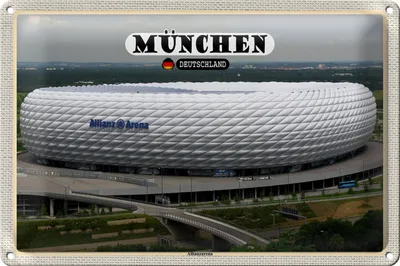 Produktbild von Blechschild Städte München Blick auf Allianzarena 18x12cm