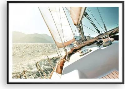 Produktbild von Gerahmtes Poster - Schwarzer Rahmen - Yacht Segeln So - 100x70 cm - Wand Bild - Wanddeko - Wandbilder - Kunstposter - Wandposter - Bilderrahmen - Bilder - Kunstdruck - P2BAA100x70-4847