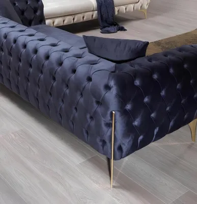 Produktbild von Dreisitzer Sofa Luxus Chesterfield 3 Sitzer Couches Blau Sofas Samt Neu Couch