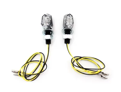 Produktbild von Set LED Mini Blinker Micro - schwarz - M8 für Motorrad, Moped, Quad