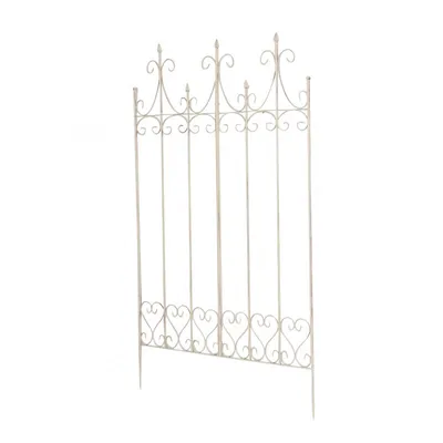 Produktbild von CLP Rankgitter Metall 130 cm hoch Flieder, stabile Rankhilfe für Kletterpflanzen antik-creme