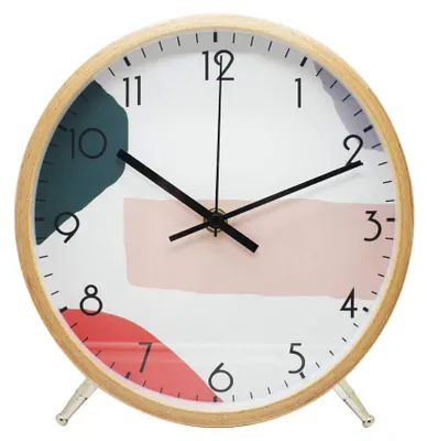 Immagine prodotto di Solidchoice - Orologio da parete in legno, 22 cm, silenzioso, design moderno, ideale per soggiorno e cucina