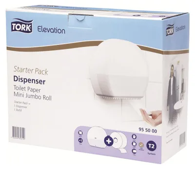 Produktbild von Tork 955000, Rollen-Toilettenpapierspender, Weiß, 352 mm, 139 mm, 284 mm, 1,5 kg