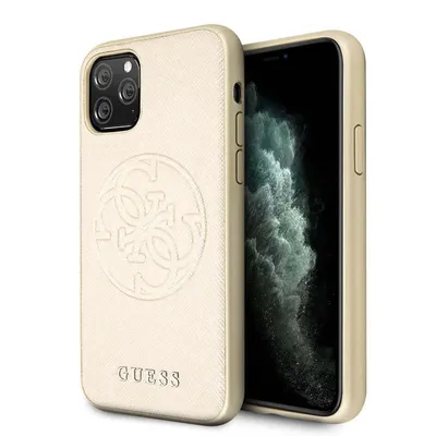 Produktbild von Guess Saffiano 4G Cirlce Gold iPhone 11 Pro 5,8" Cover Schutz-Hülle