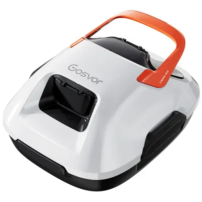 Produktbild von Gosvor Litevac 800 Akku Poolroboter in Weiß, automatischer kabelloser Reiniger speziell für Flachboden & Aufstellbecken im Garten