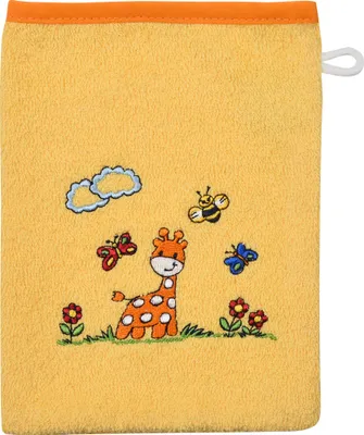 Produktbild von Wörner Kinder-Waschhandschuh Giraffe" gelb 15x20 cm"