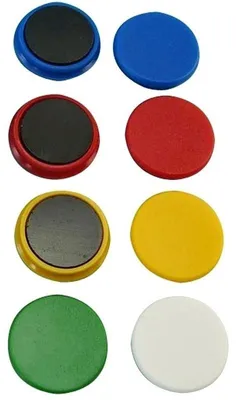 Image de Aimant rond RON 853, diamètre 32 mm, mélange de couleurs, 8 pièces