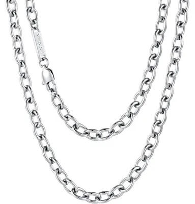 Productafbeelding van Kabelketting, halsketting, 6 mm, 18K goudkleurig, roestvrij staal, voor dames en heren, 45 cm