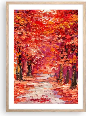 Produktbild von Gerahmtes Poster - Rahmen in heller Eiche - Herbst Park Allee - 50x70 cm - Wand Bild - Wanddeko - Wandbilder - Wandposter - Bilderrahmen - Bilder - Kunstdruck - Wandbild - P2NPA50x70-4292