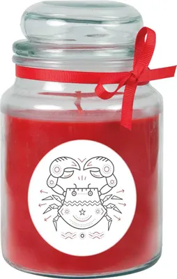 Immagine prodotto di HS Candle "Segno zodiacale" candela profumata rosa in barattolo di caramelle ( Cancro ) - molti motivi a scelta, 500g - durata di combustione fino a 110 ore - Cancro