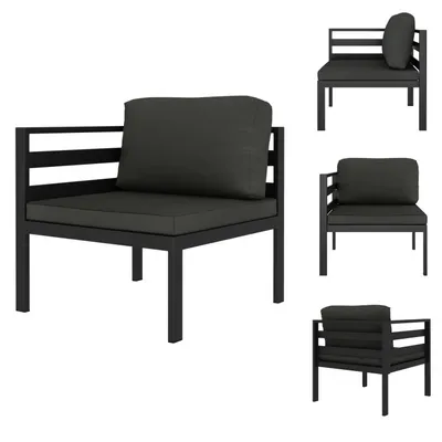 Immagine prodotto di vidaXL Divano modulare ad angolo 1 pz. con cuscini alluminio antracite - Elementi per divani da giardino
