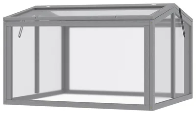 Productafbeelding van Outsunny kas/kweekkas met houten en polycarbonaat afdekking, weerbestendig, lichtgrijs, 90 x 80 x 58 cm