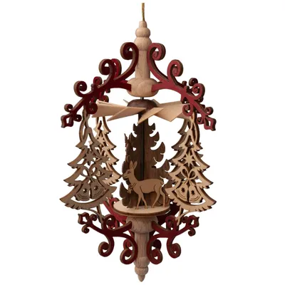 Produktbild von Kreißl Hängepyramide Rollspanzweig 15 cm, Modell:Weihnachtsmann mit Baum