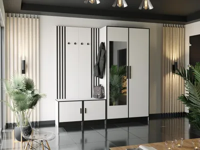 Obrázek produktu pro KIER NÁBYTEK Šatní skříň se sedákem Dior21 - Elegantní lišty - 211,2x205x39 cm Bílá