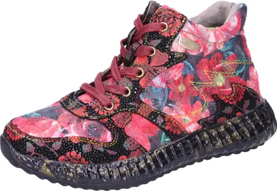 Produktbild von LAURA VITA Sneaker-Stiefelette Burton 101 rouge Leder-Textilmix rot-multi-schwarz, herausnehmbare Lederinnensohle, Weite G, Größe 44 EU